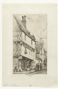 Oud huis av Huis van de Muzikant i Bourges Gammelt hus i Bourges (tittel på objekt) av Charles Meryon