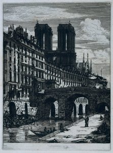 Liten bro over Seinen i Paris Den lille broen Etsninger på Paris (serietittel) av Charles Meryon