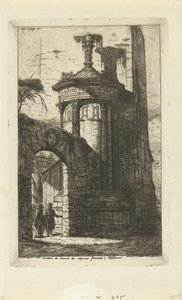 Port ved inngangen til klosteret til franske kapusiner i Athen Entrée du convent des Capucins Francais a Athenes (tittel på objekt) av Charles Meryon