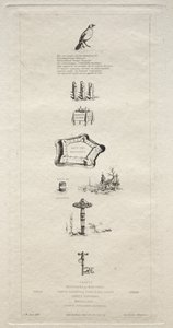 Rebus: Beranger var egentlig ikke sterk for han hadde aldri nøkkelen til åkrene, 1863. av Charles Meryon
