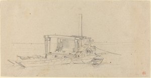 River Dredges og Lightere av Charles Meryon