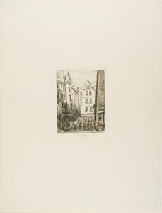Rue Pirouette i Les Halles, Paris av Charles Meryon