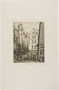 Rue Pirouette i Les Halles, Paris av Charles Meryon