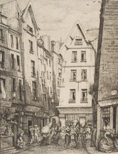 Rue Pirouette i Les Halles Rue Pirouette i Les Halles, Paris, etter Laurence, 1860. av Charles Meryon