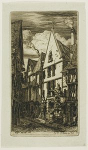 Rue des Toiles, Bourges av Charles Meryon