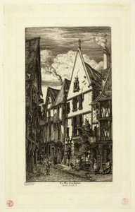 Rue des Toiles, Bourges av Charles Meryon