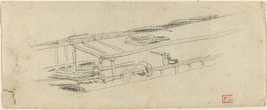 Studie for "Den lille broen" av Charles Meryon