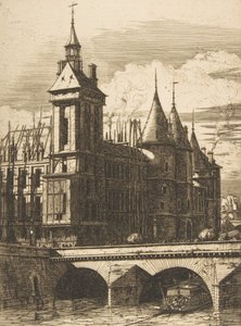 Klokketårnet, Paris, 1852. av Charles Meryon