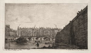 Exchange Bridge, Paris, ca 1784, 1855. av Charles Meryon