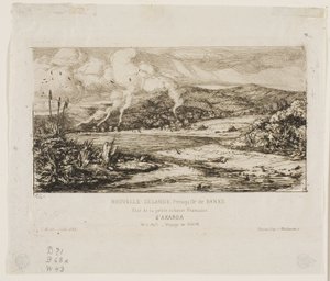 Den lille franske kolonien ved Akaroa, 1845 av Charles Meryon