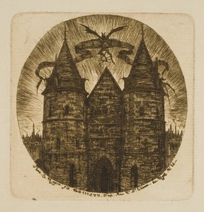 Den gamle porten til Palais de Justice, Paris av Charles Meryon