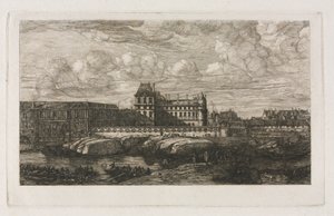 Det gamle Louvre fra et maleri av Zeeman, 1651, 1866. av Charles Meryon