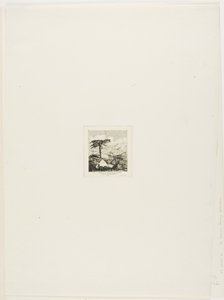 Den gamle soldatens stråtakshytte, Akaroa, 1845 av Charles Meryon