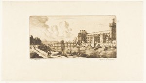 «Mademoiselle-paviljongen» og en del av Louvre av Charles Meryon