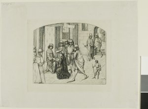 Skriveren Valère Maxime blir presentert for kong Louis XI av Charles Meryon