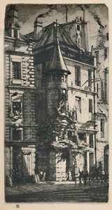 2nd State Tixéranderie Street Turret, 9 34 x 5316 tommer, 1852, 1927 av Charles Meryon