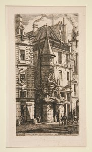 Tourelle, Rue de la Tixeranderie (Hus med et tårn, rue de la Tixeranderie) av Charles Meryon