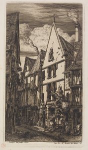 Utsikt langs Rue des Toiles, Bourges