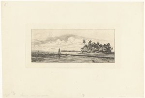 Fiskere ved Wallisøyene i Stillehavet Oceanie: Ilots a Uvea (Valais) peche aux palmes av Charles Meryon