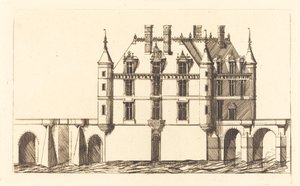 Chateau de Chenonceau, 1. tallerken (The Chateau of Chenonceau, 1. plate) av Charles Meryon after Jacques Androuet Ducerceau I