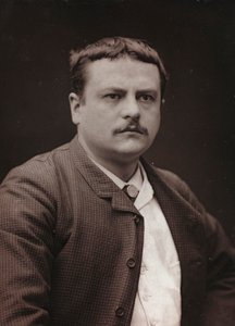Kunstnerisk og biografisk album, 6. årgang, Salong 1885; portrett av den franske maleren Royer Lionel (1852-1926)