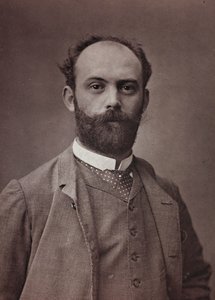 Kunstnerisk og biografisk album, 6. årgang, Salong 1885; portrett av den franske maleren Ernest Bordes (1852-1914)