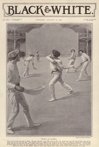 Den baskiske sporten pelota som spilles på Olympia, London (litho)