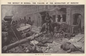Opprøret i Russland: Revolusjonens fiasko i Moskva (litho) av Charles Mills (after) Sheldon