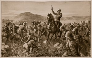 Lord Methuen samler sine ødelagte styrker ved Tweebosch av Charles Mills Sheldon