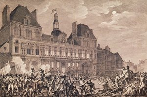 Robespierre, Saint-Just, Couthon og Hanriot tar tilflukt i Hotel-de-Ville i Paris, 9. Thermidor år II (27. juli 1794) 1800