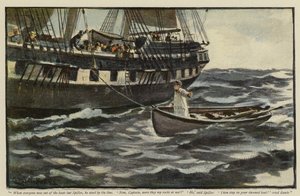 Illustrasjon for The Rehabilitation of the Vigia, av Morley Roberts av Charles Napier Hemy