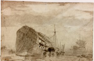 Frakt (blekk (svart)) av Charles Napier Hemy