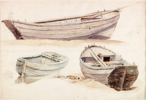 Studier av laksebåter (kroppsfarge) av Charles Napier Hemy