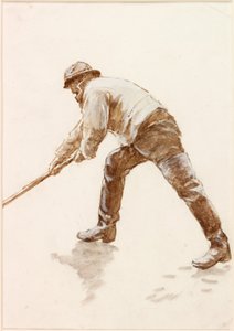 Studie av en fisker på jobb (kroppsfarge) av Charles Napier Hemy