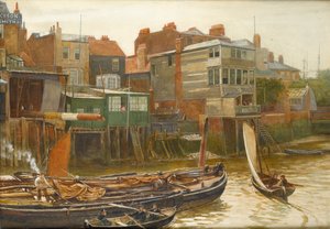 Themsen ved Cold Harbour, Blackwall, 1896 (wc på papir)