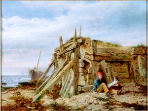 Under moloen, ca. 1863 av Charles Napier Hemy