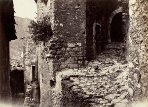 En gate i Sainte-Agnès nær Roquebrune av Charles Nègre