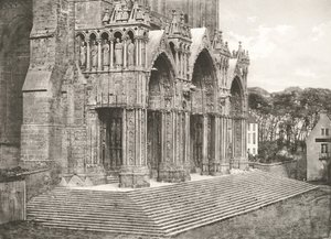Chartres katedral - Portico du Midi XII. århundre, ca. 1854, trykt ca. 1857. av Charles Nègre