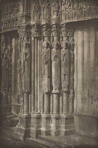 Chartres katedral. Høyre dør til Royal Portal, West Side, XII Century, før juli 1857.