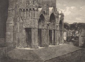 Plate XII Chartres katedral, Portico du Midi Plate XII Chartres katedral..., 1855. av Charles Nègre