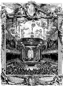 Dekorasjon av en hall i Versailles, Frankrike, 1745.