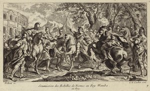 Underkastelse av opprørerne i Nimes til Wamba, kongen av vestgotene, 672 av Charles Nicolas II Cochin