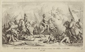 Seier til Roger I, grev av Carcassonne, over Oliba Cabreta, 981 (gravering) av Charles Nicolas II Cochin