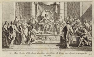 Charles VIII av Frankrike holdt en høring til varamedlemmer fra Languedoc ved Estates General i Tours av Charles Nicolas II Cochin