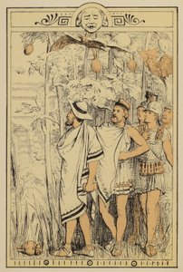 Historier fra Lucian: Nærmer seg drømmenes by (farge litho) av Charles Oliver Murray