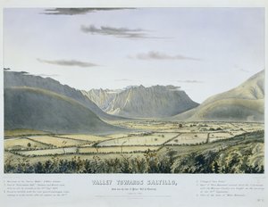 Valley mot Saltillo, fra nær bunnen av "Palace Hill," ved Monterey. [Ser mot S. Vest.]... [Nei. 3.] [med bakvakten og vogntoget til U. S. Army som kommer inn i slottet etter kapitulasjonen].