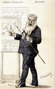 Portrett av Meissonier. Gravering fra slutten av 1800-tallet. av Charles Paul Renouard