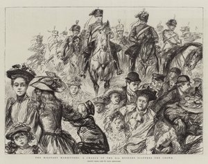 De militære manøvrene, en anklage fra de åttende husarene sprer folkemengden