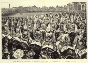 Dronningens bursdag i London, tropper Color på Horse Guards
