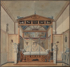 Design av sengen, ca. 1800